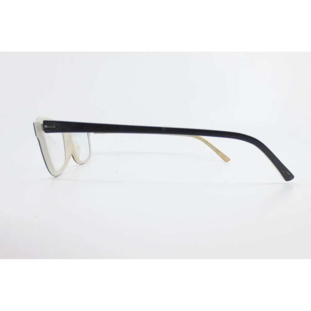 Morel France Lightec 7669L Black Cream Rectangular Eyeglasses Frames 51-15-135
